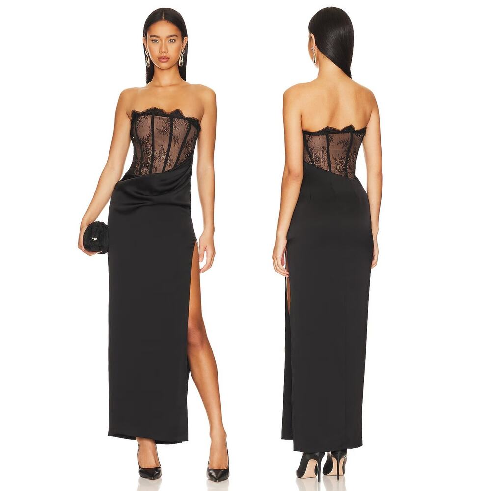 NBD Nalani Maxi Dress Lace Corset Strapless Formal Evening Gala Prom Party XXS